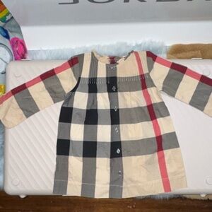 BURBERRY BABY GIRLS SHIRT DRESS SZ:18 MO - 100% AUTHENTIC LIKE NEW CONDITION